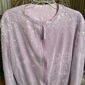 Taylor Swift women’s zip front sequin jacket size large new without tags